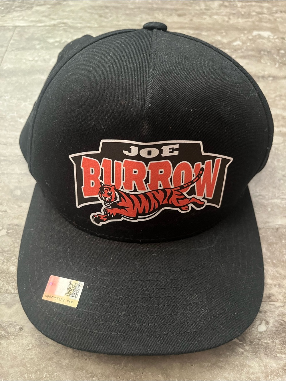 Joe Burrow Cincinnati Bengals Logo Black Snapback Hat